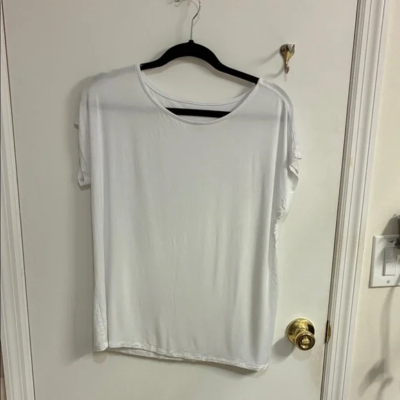 Tahari White Short Sleeve Tee Sz Xl - Picture 1 of 5